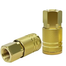 Air Compressor Quick Connect Fittings, 1/4 Inch NPT Brass Couplers and Plugs ...