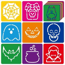 25 Pcs Halloween Stencils for Kids Holiday Stencil Sidewalk Chalk Stencils