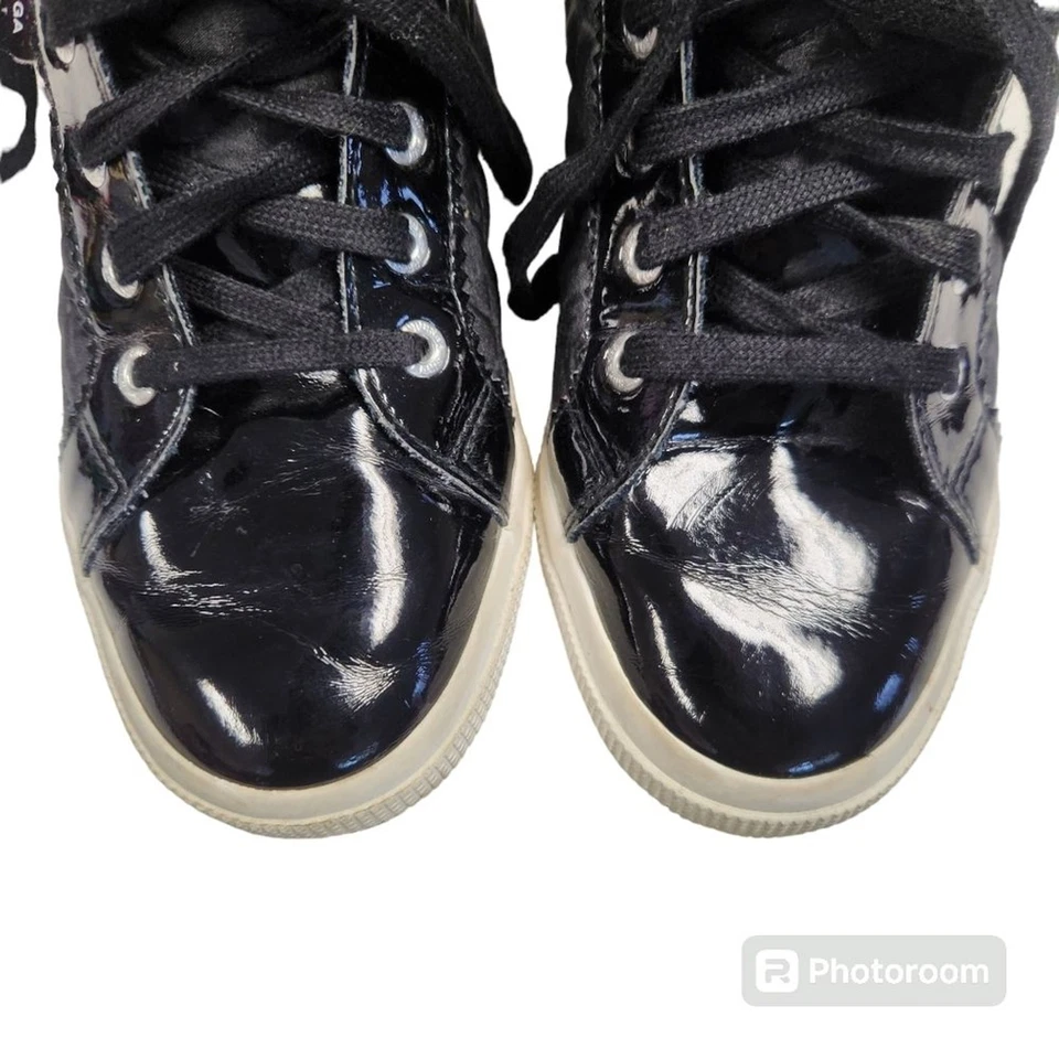 Botas Deportivas Superga Negras Con Cordones Cremallera Lateral Acolchadas Charol EU 38 US 7.5 Foto 4 de 4