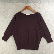 Ann Taylor LOFT Sweater Womens M Dolman Sleeve Boat Neck Pullover Burgundy