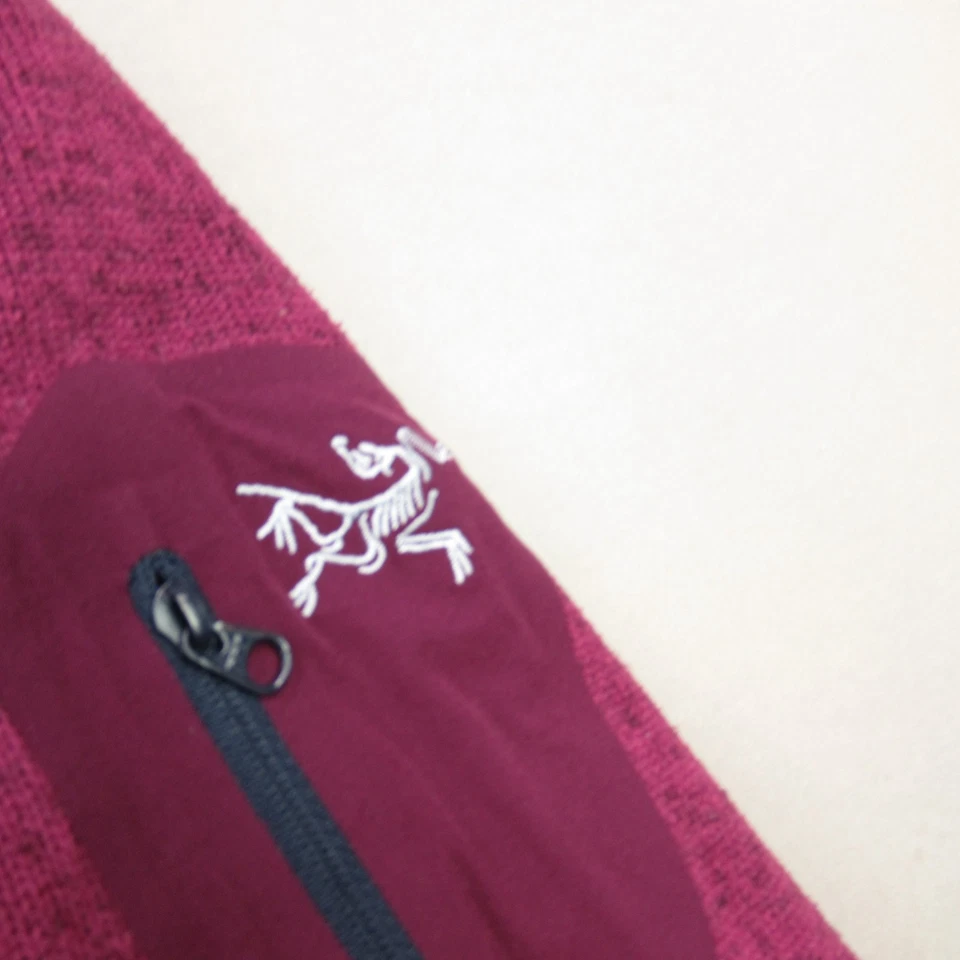 Arcteryx Jacket Womens Large Long Sleeve Full Zip Lightweight Burgundy Pockets - Image 3 of 4