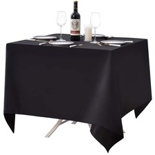 Black Square Polyester Tablecloth Weddings Banquets Restaurants 85x85 Inch