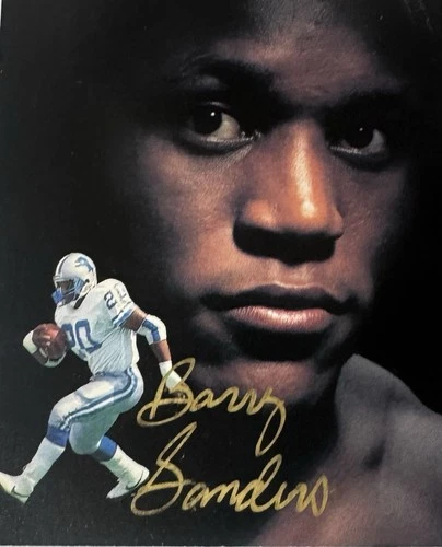 Barry Sanders Detroit Lions Signed Original Photo Football NFL Autograph