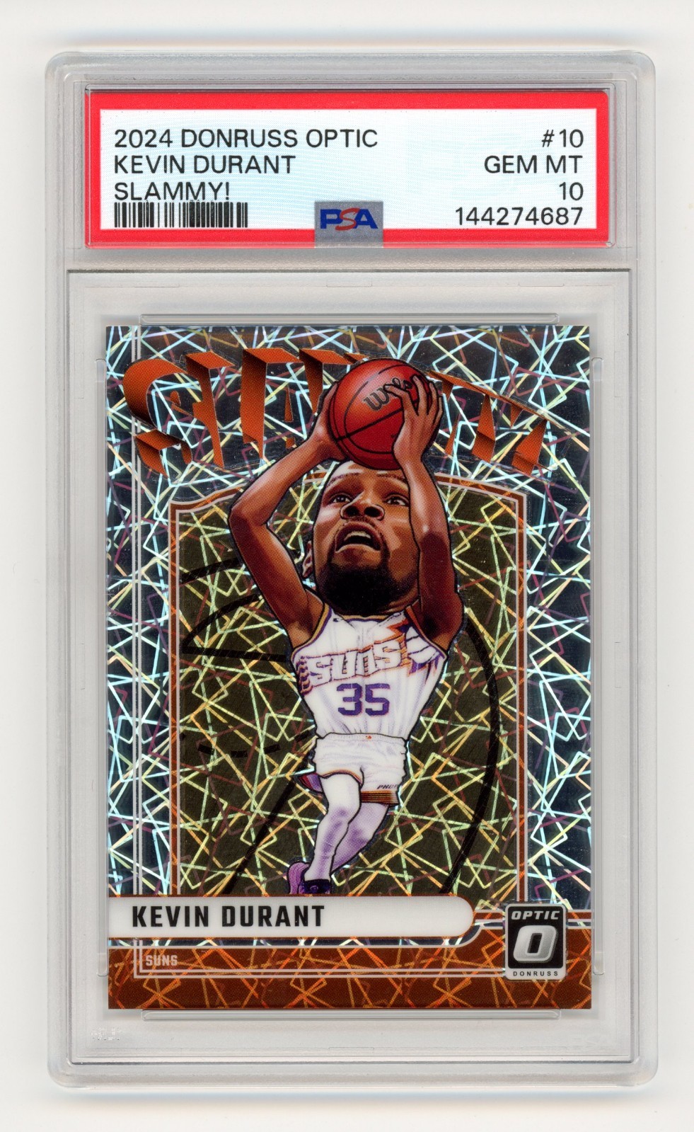 KEVIN DURANT 2024-25 Panini Donruss Optic SLAMMY! SSP Case Hit #10 PSA 10 Pop 11