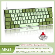 MK21 60% Wired Mechanical Gaming Keyboard Mini RGB LED Backlit Red/Brown Switch