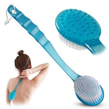 Bath Brush with Bristles Long Handle for Exfoliating Back Body Feet Scrubber