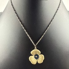 Pilgrim Danish Design Necklace Enamel Cream Blue Flower Pendant 14  