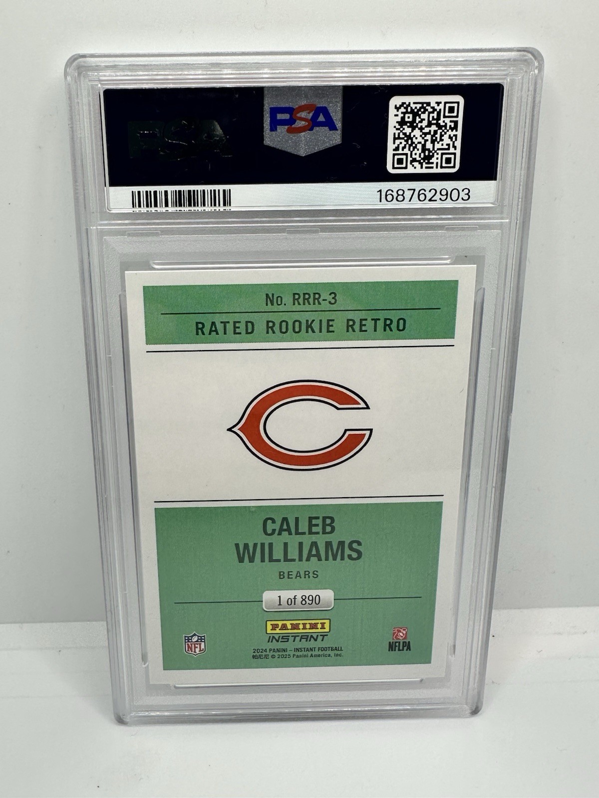2024 PANINI INSTANT NFL RATED ROOKIE RETRO #RRR3 CALEB WILLIAMS RC PSA 8 view 2