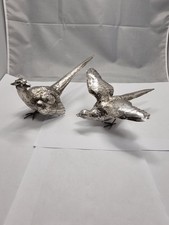 E90# Paar Fasan Figuren Silber 835 punziert Deutsch Handarbeit h: 11,5 cm