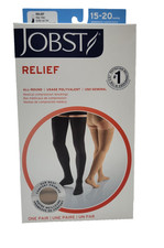 Jobst Relief Thigh High 15-20mmHg Compression Stockings Beige X-Large Open Toe