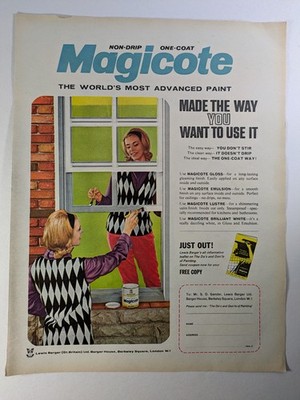 Magicote Einschichtlack 1964 Original Papier Zeitschrift Werbung