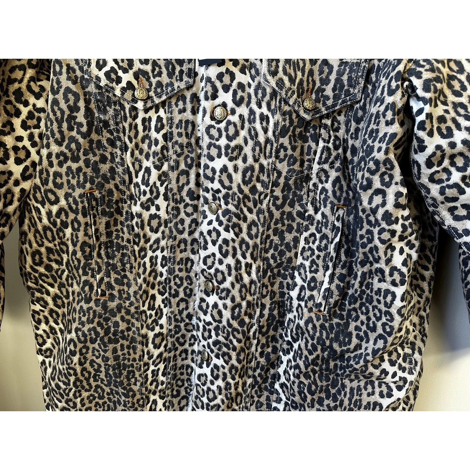 NWT $1195 R13 Mens Lyle Sherpa Lined Leopard Trucker Coat Jacket Size M - product detail image 15