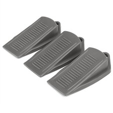 Grey Rubber Door Stop Wedge 3 Pack Heavy Duty Non Slip Block Catcher