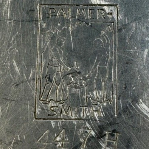 Bandeja de aluminio Palmer Smith vintage grabado floral plato para servir con asas Foto 3 de 4