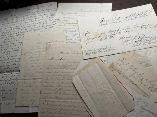 CIVIL WAR LETTERS & DOCUMENTS - All Related to Captain in 113th Ohio Infantry