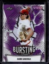 2025 Leaf Vivid #TB-20 Gabe Gaeckle Bursting With Talent Purple 1/1