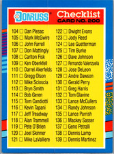 1991 Donruss Vintage Baseball Cards #2-734 - Choose Your Card! - Near Mint