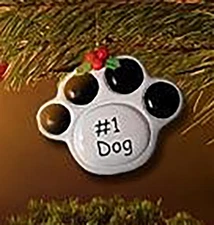 #1 Dog Paw Print Ornament
