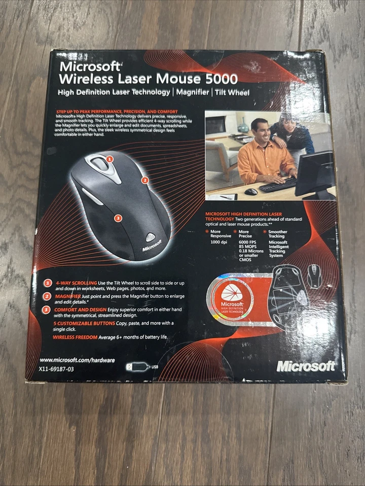 Microsoft Wireless Laser Mouse 5000 - Metallic Black | NEW & sealed - Image 3 of 4