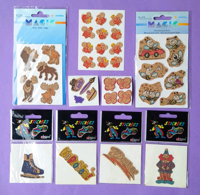 Stickerset 9x Stickeralbum Sticker Vintage 90er Jahre Kork Korksticker teils OVP