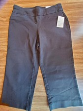 NWT Croft  Barrow Black The Effortless Stretch Straight Capris sz 10P 31"x18.5"