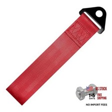Red JDM Car Bumper Tow Strap - Stylish Trailer Hook Belt for Racing Tow Strap