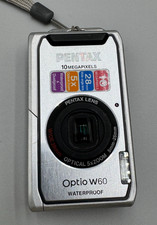 Pentax OptioW60 10mp 5xOptical Zoom Waterproof Gray Digital Camera W.Batt/2GB C