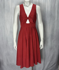 Hutch Reese Dress Red Polka Dot Size Small A-Line Swingy Flowy Cutout Bow
