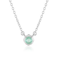 Cavill Russischer Smaragd Collier 0,21Ct Rundschliff 925 Silber Damen Schmuck