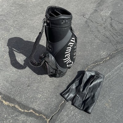 Vintage Callaway 6 Way Staff Cart Golf Bag Black Faux Leather w