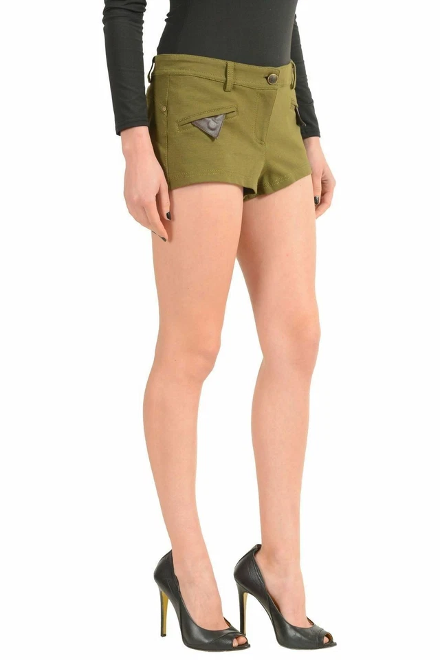 Pantalones Cortos Informales Just Cavalli Verde Para Mujer US S IT 40 Foto 2 de 4