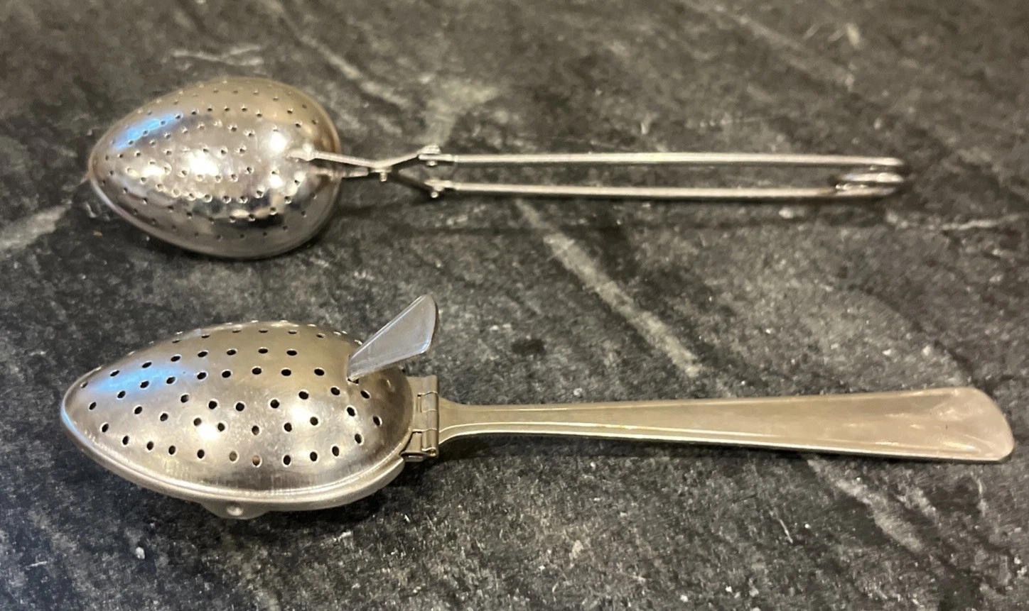 2 Vintage Stainless Steel Loose Tea Infusers Squeeze Spoons
Opens in a new window or tab
