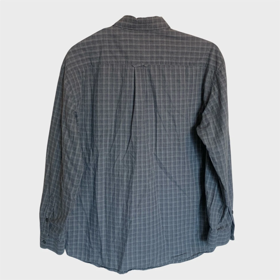 Camisa Zanella Para Hombre L Gris Cuadros Manga Larga Con Botones Hecha en Italia Foto 2 de 4