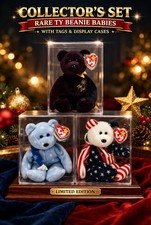 TY Beanie Babies Collectors Set W/ Case Displays The End Holiday USA Rare