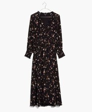 Madewell Georgette Smocked Midi Dress in Backyard Blooms size Medium