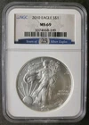 2010 $1 American Silver Eagle Dollar NGC MS69