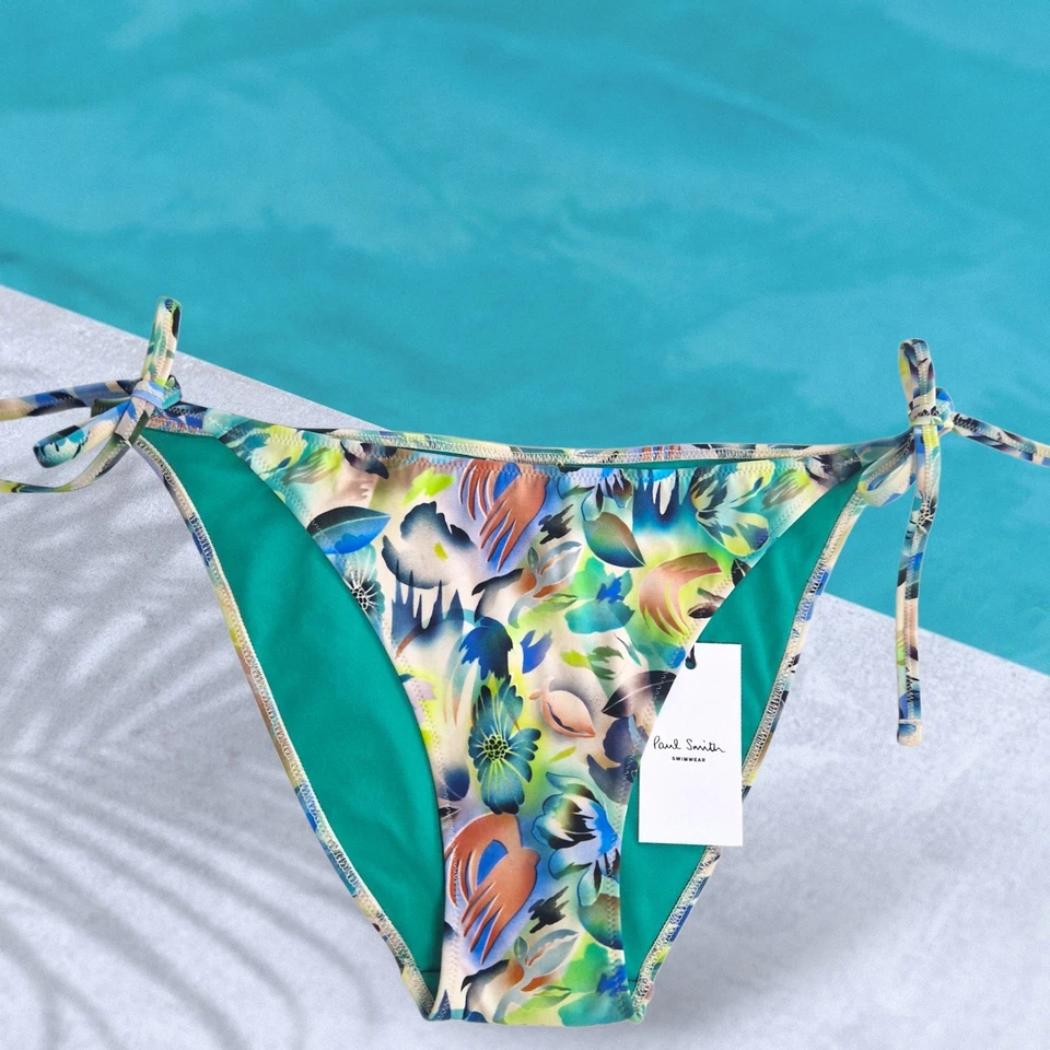 PAUL SMITH Swimwear Women's Bikini Bottom- Tie Side-Size Small- Multi-BNWT - Image 3 of 4