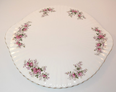 Royal Albert Lavender Rose 13 3/4'' Griff Kuchenplatte Ständer c1990s 1st TOP