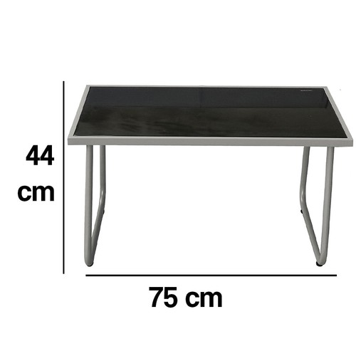 Set Salotto da Giardino con 2 Sedie Divano e Tavolino per Patio Esterno Grigio - Foto 3 di 5