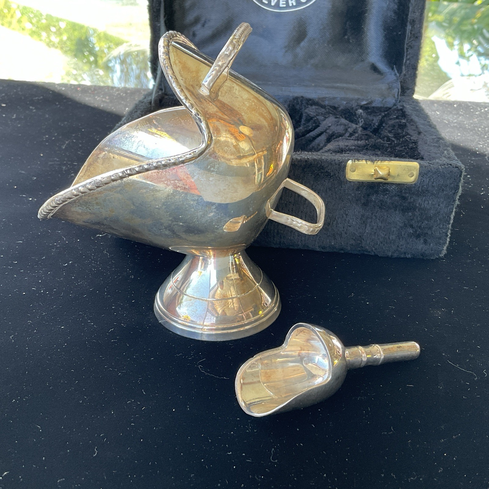Vintage INTERNATIONAL SILVER CO. Silver Plated Salt Cellar/ Salt Pig with Spoon