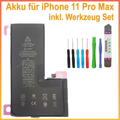 Akku für iPhone 11 Pro Max Batterie 3969mAh ersetzt 616-00653 inkl. Werkzeug