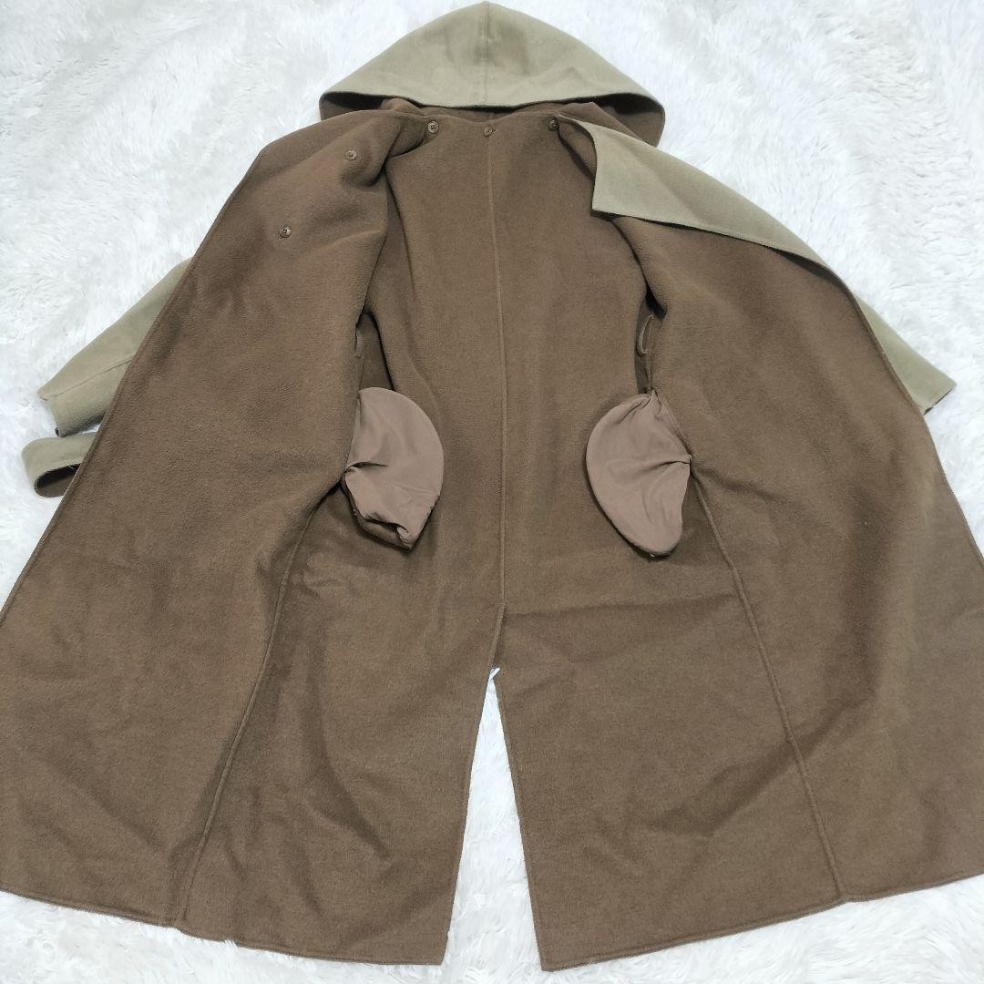[AMERI] 4WAY REVERSIBLE COAT Beige Brown - image 13