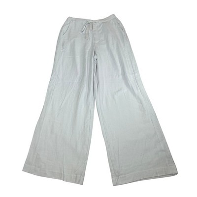 Z Supply Cortez Pant White Wide Leg Linen Blend Drawstring Trousers Medium NWT