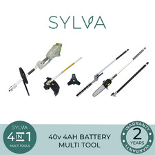Battery Garden Multi Tool 4in1, Strimmer, Hedge Trimmer, Pruner, 40V(4Ah)-SYLVA