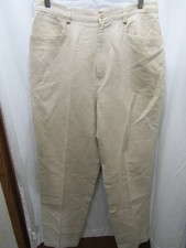 WOMENS LIZ CLAIBORNE LIZSPORT 64 LINEN BEIGE PANTS SIZE 12 INSEAM 29"