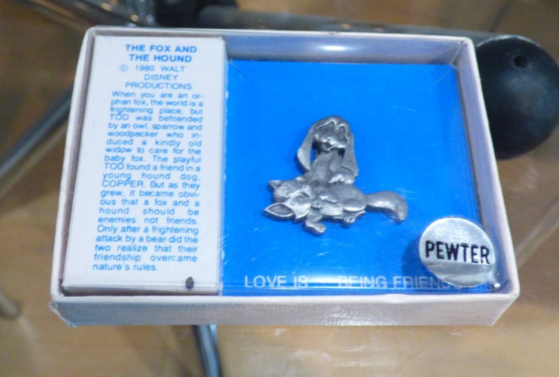 Lot of 8 Walt Disney Genuine Pewter Coins Figurines Keychain Pin