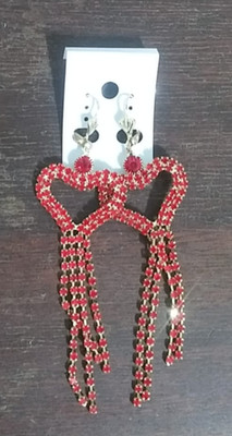 Ruby Red Heart Fantasy Fashion Jewelry Mock Ruby Earrings