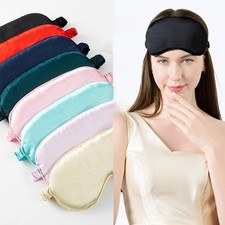 Pink Purple Light Blocking Sleep Eye Mask Doublesided Silk Ice Silk Comfy Soft