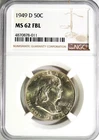 1949-D Silver Franklin Half Dollar NGC MS 62 FBL #GA6-11