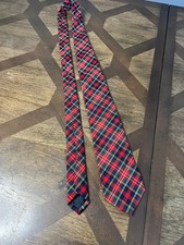 VIntage Pendleton Tie Tartan Red Blue Plaid Virgin Wool Necktie 56" USA Made